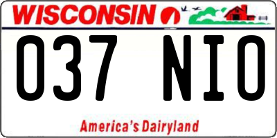 WI license plate 037NIO