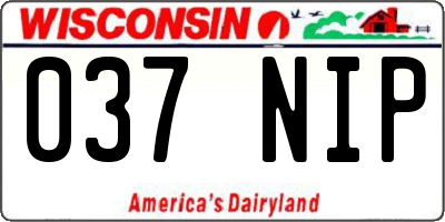 WI license plate 037NIP