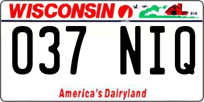WI license plate 037NIQ