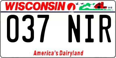 WI license plate 037NIR