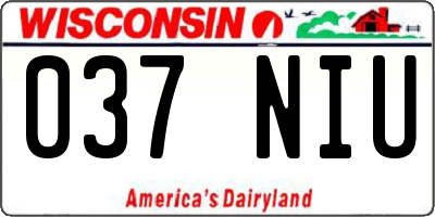WI license plate 037NIU