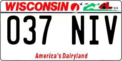 WI license plate 037NIV