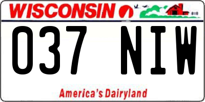 WI license plate 037NIW