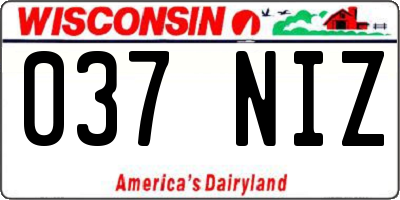 WI license plate 037NIZ