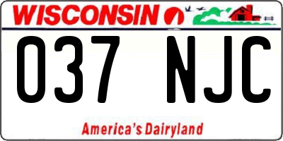 WI license plate 037NJC