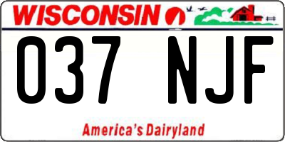 WI license plate 037NJF