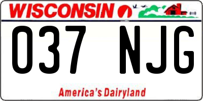 WI license plate 037NJG
