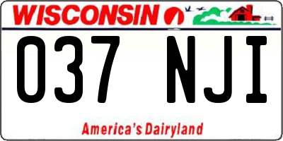 WI license plate 037NJI