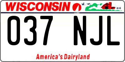 WI license plate 037NJL