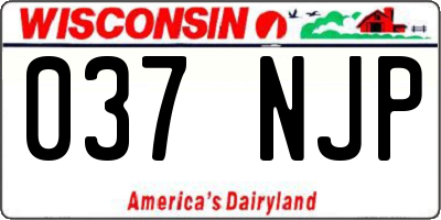 WI license plate 037NJP
