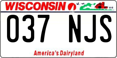 WI license plate 037NJS