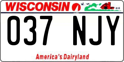 WI license plate 037NJY