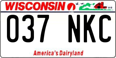 WI license plate 037NKC