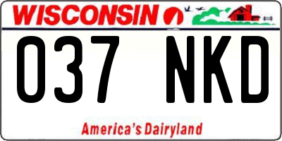 WI license plate 037NKD
