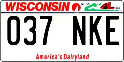 WI license plate 037NKE