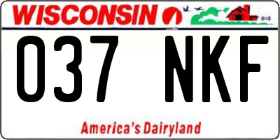 WI license plate 037NKF