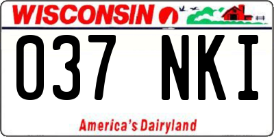 WI license plate 037NKI