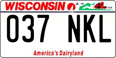 WI license plate 037NKL