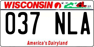 WI license plate 037NLA
