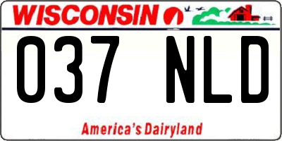 WI license plate 037NLD
