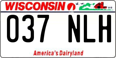 WI license plate 037NLH