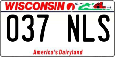 WI license plate 037NLS