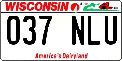 WI license plate 037NLU