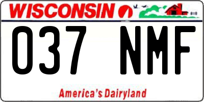 WI license plate 037NMF