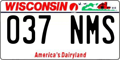 WI license plate 037NMS