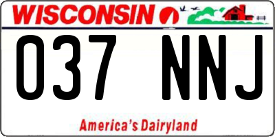 WI license plate 037NNJ