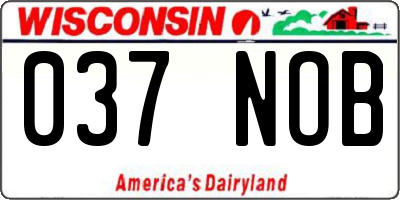 WI license plate 037NOB