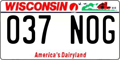 WI license plate 037NOG