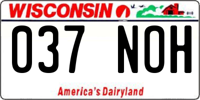 WI license plate 037NOH