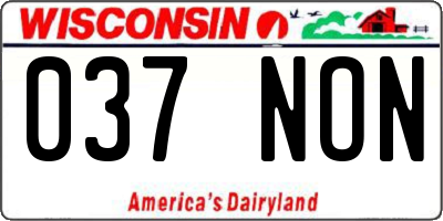 WI license plate 037NON