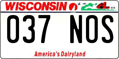 WI license plate 037NOS