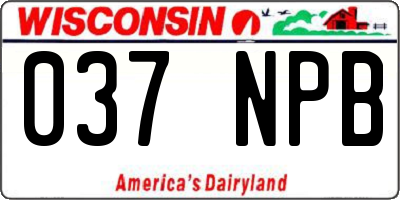 WI license plate 037NPB