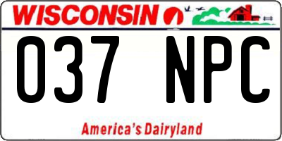 WI license plate 037NPC