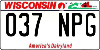 WI license plate 037NPG