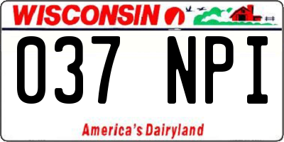 WI license plate 037NPI