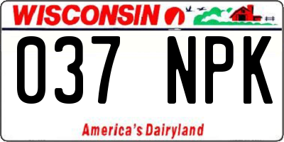 WI license plate 037NPK