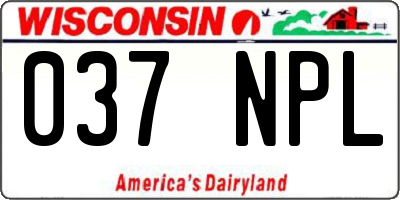 WI license plate 037NPL