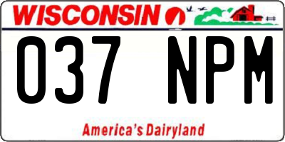 WI license plate 037NPM