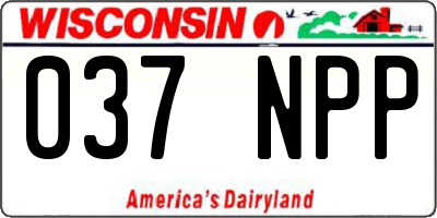 WI license plate 037NPP