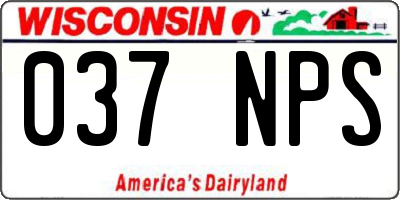 WI license plate 037NPS
