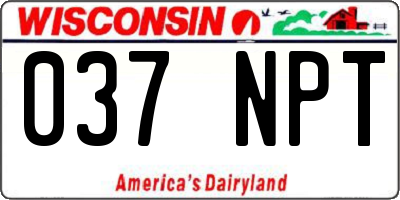 WI license plate 037NPT