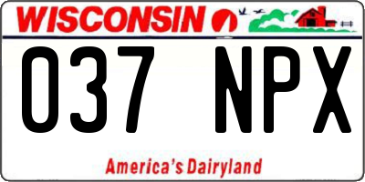 WI license plate 037NPX