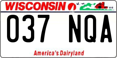 WI license plate 037NQA