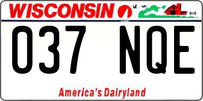 WI license plate 037NQE