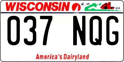 WI license plate 037NQG