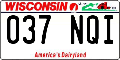 WI license plate 037NQI
